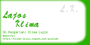 lajos klima business card